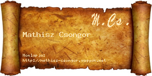 Mathisz Csongor névjegykártya